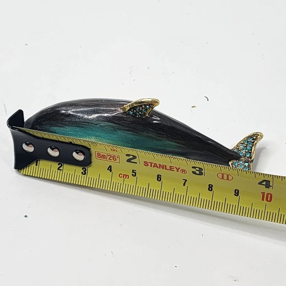 Art Form Objet d' Work of Art Dolphins PEDESTAL Jeweled Enamel Metal Trinket Box
